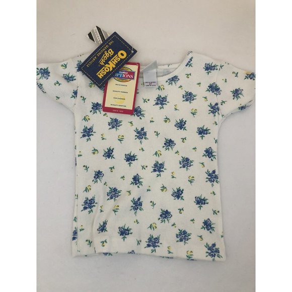 Oshkosh 90s Floral Shirt Ribbed 3T New Made in USA NWT - Picture 1 of 11